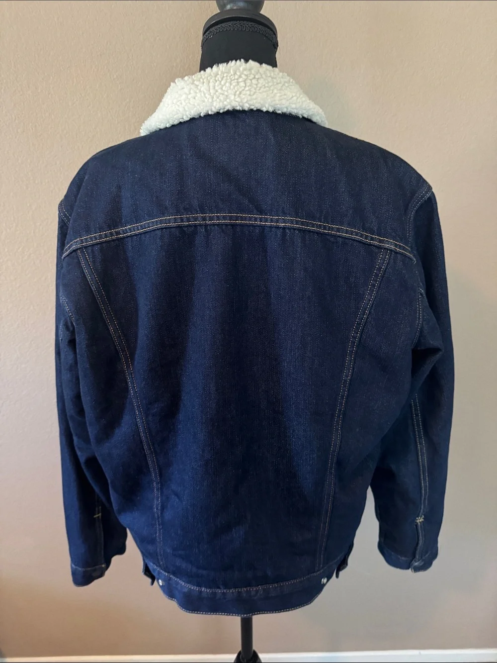 Levi's Dark Blue Denim Sherpa-Lined Pea Coat